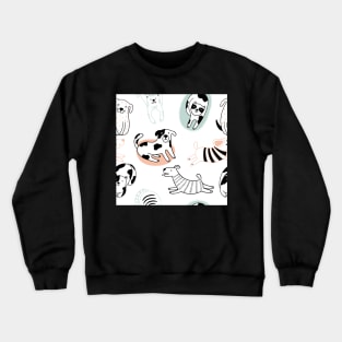 Cute cats and fanny dogs pattern Crewneck Sweatshirt